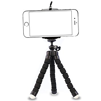 iPhone Tripod,by Ailun,Tripod Mount/Stand,Phone Holder,Small&Light,Universal for iPhone 7/7 Plus,6/6s,6/6s Plus,SE/5s/5/5c,Samsung Galaxy S7/S7 Edge,S6/S6Edge,Note 5/4/3 More Camera&Cellphone[Black]