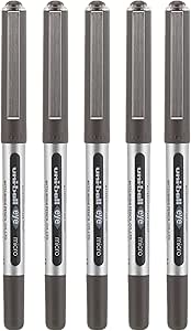 uni-ball Eye Micro UB-150 Rollerball Pens - Black, Pack of 5