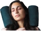 Skysiesta Green Travel Pillow with Foam Head Supports Bag Adjustable Eye Mask