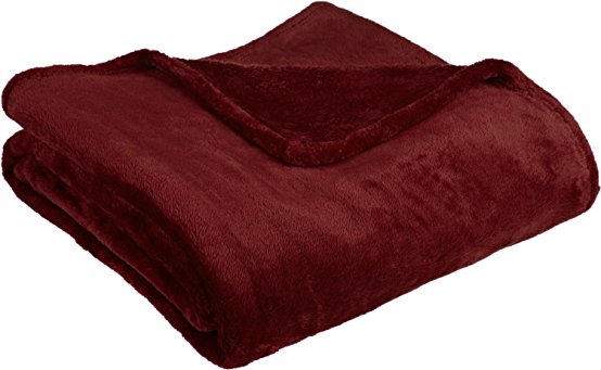 Fancy Collection Luxury Micro-fleece Ultra Plush Solid Blanket (Queen, Burgundy)