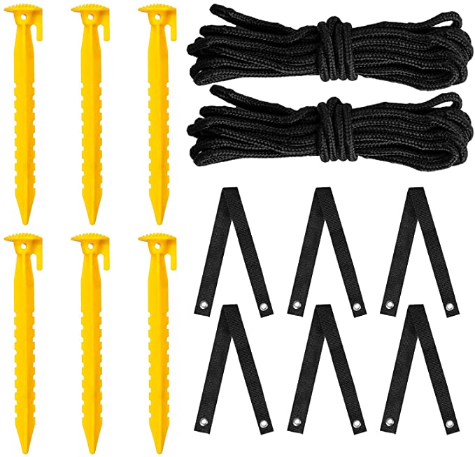 6pcs Tree Stake Kits, Plant Garden Stake for Young Tree Support,Yard Yellow Tree Stakes and Supports for 2 Tree, Plastic Support Stakes Holding Down Tents, Anchor Support with Stake for Garden Plant