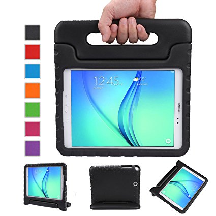 Color Our Life Samsung Galaxy Tab A 9.7 Kids Case, EVA Full-body Protective Cover with Handle Stand and Light Weight Shock Proof Kids Friendly Child Case for Samsung Tab A 9.7-Inch SM-T550 (Black)