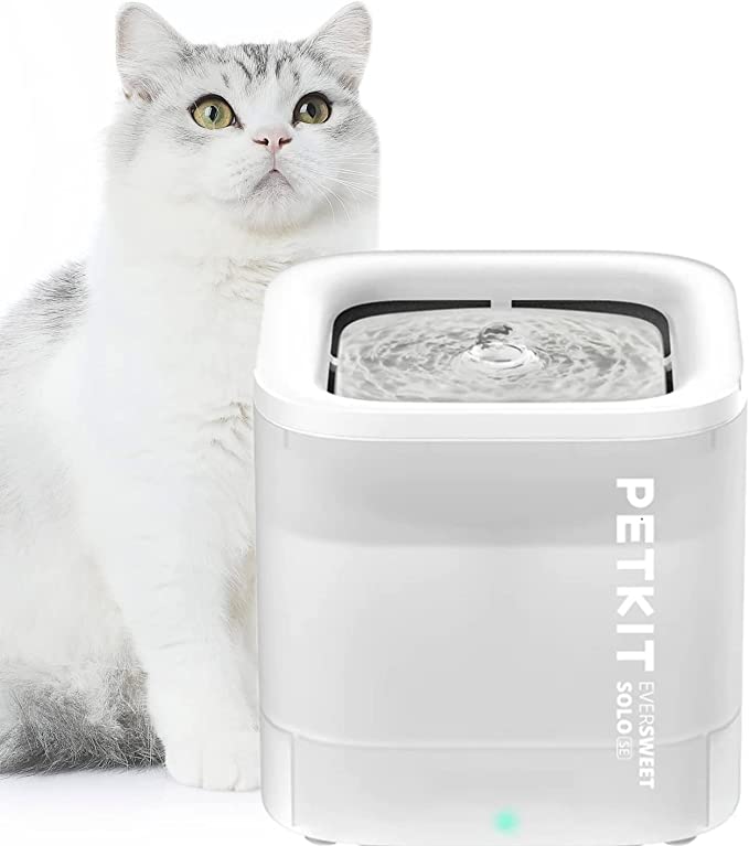 PETKIT CYBERTAIL Katzen Trinkbrunnen, Hundewasserspender, 1,85L Katzen Hunde Wasserbrunnen, Intelligentes LED-Licht, 35dB Extrem Leiser, Kabelloser Wasserspender Trinkbrunnen für Katzen Hunde