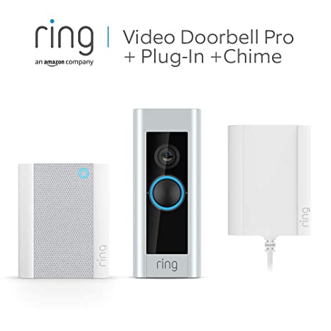 Ring Video Doorbell Pro with Plug-In Adapter and Ring Chime, 1080p HD, Two-Way Talk, Wi-Fi, Motion Detection | With 30-day free trial of Ring Protect