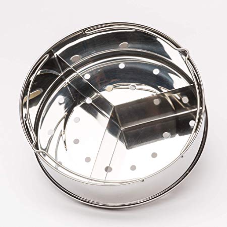 Steamer Basket - Pressure Cooker Accessories for 5, 6, 8 Qt with Removable Dividers, Egg Rack, Stack N' Cook