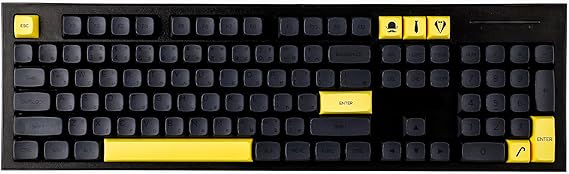 YMDK 125 ZDA Profile Gentleman Japanese XDA v2 Dye Sub PBT Yellow Gray Keycaps for 104 TKL 60% 96 84 68 64 MX Switches Keyboard