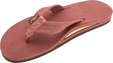 Rainbow Sandals Men's Leather Double Layer with Arch Wide Strap