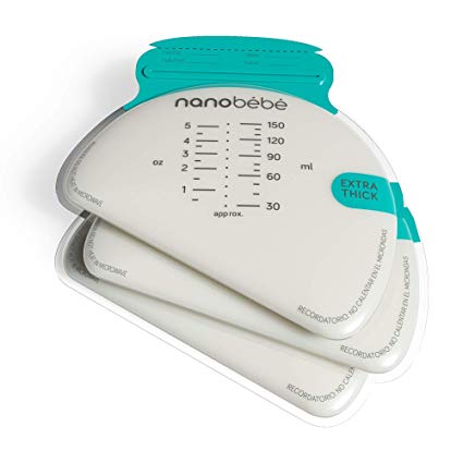 nanobébé 100 Breastmilk Storage Bags Refill Pack – Fast, Even Thawing & Warming – Breastfeeding Supplies Lay Flat to Save Space & Track Pumping – Breastmilk Bags for Freezer or Fridge …