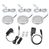 LE LED Under Cabinet Lighting Kit 3 Deluxe Kit Total of 6 Watt 510lm Daylight White All Accessories Included Under Cabinet Lighting Puck Lights