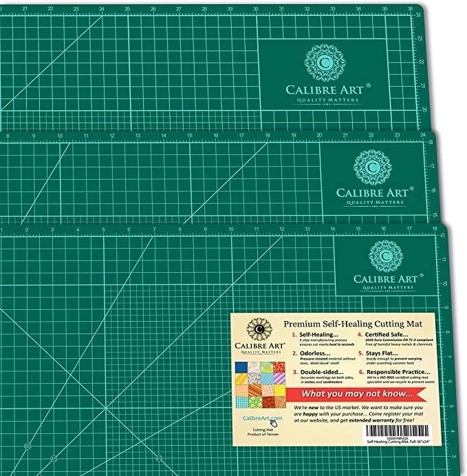 Self Healing Rotary Cutting Mat, Full 18x24, Best for Quilting Sewing | Warp-Proof & Odorless (Not from China)