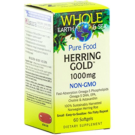 Whole Earth & Sea - Herring Gold 1000mg, 100% Sustainably Harvested, 60 Soft Gels