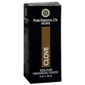 Pure Essential Oil Works Clove Oil, 100% Pure, Natural, Paraben-Free & Therapeutic Grade With euro-Style Dropper.33 Oz