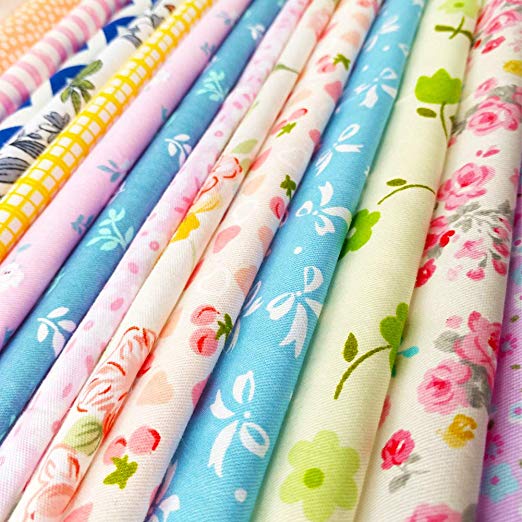 flic-flac 25pcs 8 x 8 inches (20cmx20cm) Cotton Fabric Squares Quilting Sewing Floral Precut Fabric Square Sheets for Craft Patchwork (25pcs 20cm20cm)