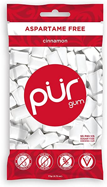 PUR Gum Cinnamon Aspartame Free, 55-Piece (2.72 Ounce Bag) 55 Count