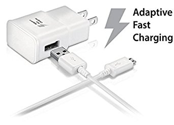 Samsung Galaxy S6 Active Adaptive Fast Charger Micro USB 2.0 Cable Kit! True Digital Adaptive Fast Charging uses dual voltages for up to 50% faster charging!