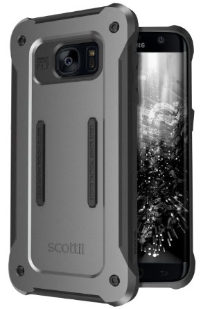 Galaxy S7 Edge Case, Scottii [Tactical Titan] Case, Galaxy S7 Edge [Rugged Slim Design] (Space Grey)