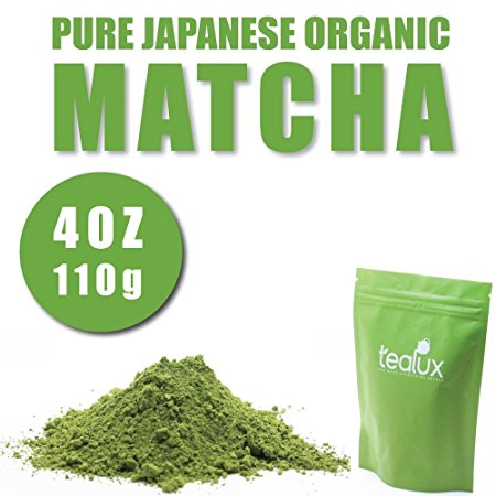 Matcha Green Tea Powder - Pure Japanese - ORGANIC - Superior Antioxidant Content - All Day Energy - Improved Health - Green Tea Lattes - Smoothies - Matcha Baking - (4oz / 110g)