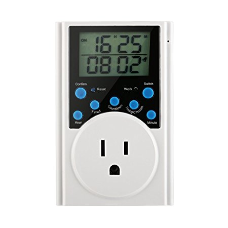 Timer Outlet, Multifunctional Infinite Cycle Programmable Plug-in Digital Timer Switch With 3-prong Outlet for Appliances, Energy-saving Timer, 15A/1800W