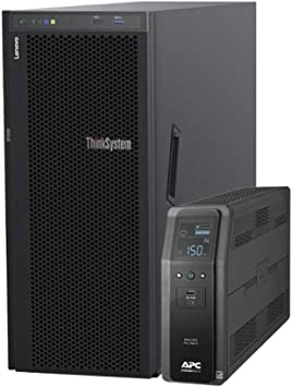 Lenovo ThinkSystem ST550 Tower Server Bundle with UPS Battery Backup, 2 x Intel Xeon Silver 4210, 128GB DDR4, 2TB SSD, 24TB HDD, RAID, Matrox G200 Graphics