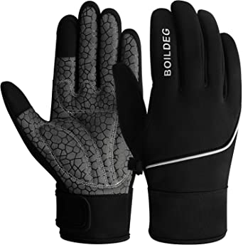 boildeg Cycling Gloves Outdoor Windproof Touchscreen Anti-slip Shock-absorbing Pad Bicycle Biking Gloves for Men & Women