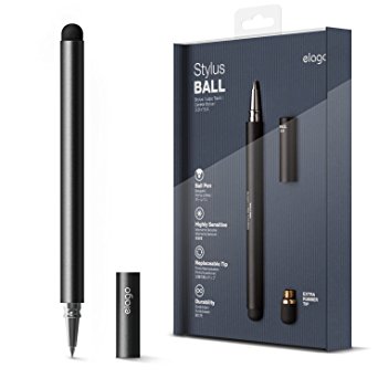 elago Stylus [Ball][Black] - [Premium Aluminum][Ballpoint Pen][Replaceable Extra Tip Included] - for iPad, iPad Pro, iPad Mini and iPhone