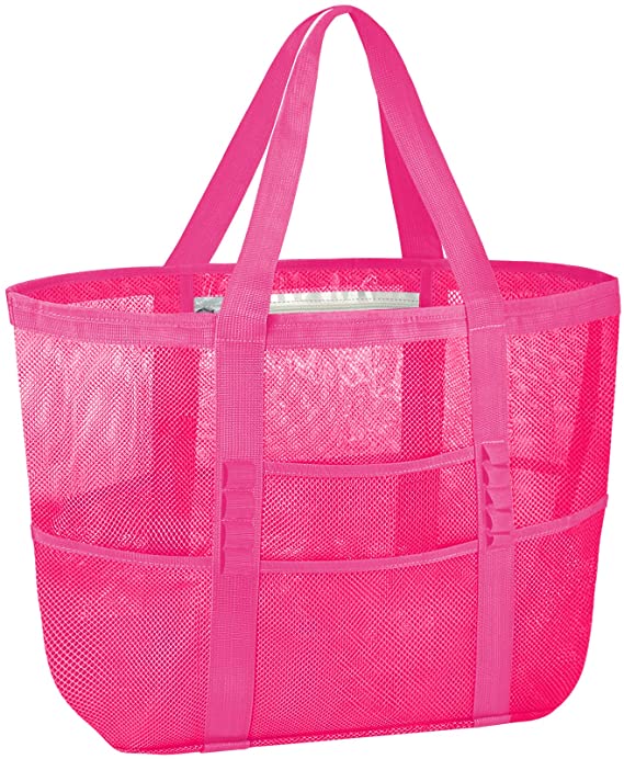 BALEINE Large Beach Bag Pool Bags, Mesh Beach Tote for Toys, Towel, flip flops