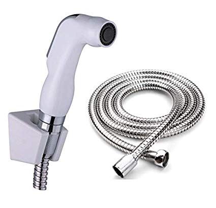 Sieyes Hand Held Bidet Shattaf Set with Ajustable Sprayer, Wall-mounted Bracket and 47 Inches Stainless Steel Hose, Premium Chrome Plated