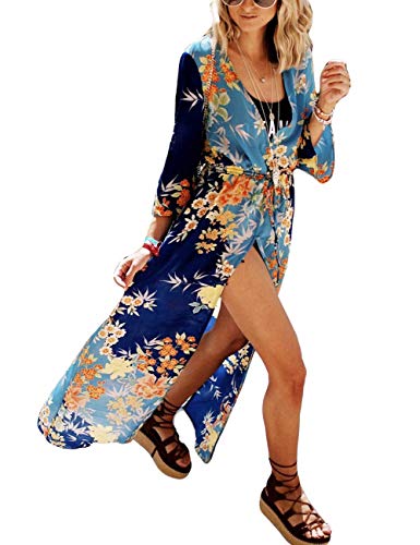 Bsubseach Womens Chiffon/Rayon Beach Blouses Kimono Cardigan Long Bikini Cover Up