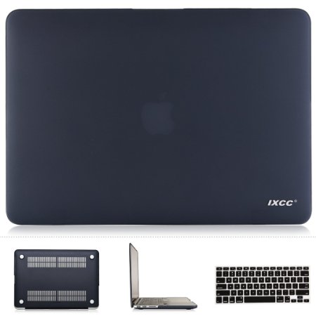 iXCC Apple MacBook Pro 13-inch with Retina Display Rubberized Hard Shell Protective Case with Keyboard Cover  Models A1425 and A1502  - Black