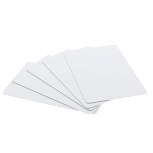 100 Pack - Premium Blank PVC Cards for ID Badge Printers - Graphic Quality White Plastic CR80 30 Mil (CR8030) By Specialist ID - Compatible with Most Photo ID Badge Printers (White)