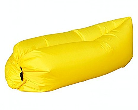 Yellow Original Chill Sack - Air Sofa - Inflatable Portable Design - Ultimate Outdoor Lounger - All Natural Inflation - Beach Chair - Camping Bed - Festival Hangout