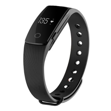 Zomtop ID107 Bluetooth 4.0 Smart Bracelet smart band Heart Rate Monitor Wristband Fitness Tracker for Android iOS Smartphone(Black)