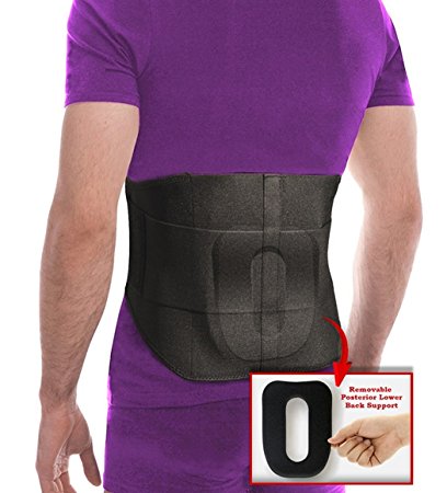 Back Pain Relieving Back Braces for Men and Women, Lumbar Sacral Support With Ventilated Material,Back Brace,Lumbar Orthosis Support For Lower Back Pain,Code L0267 Approved.(Small 26"-32" Black)