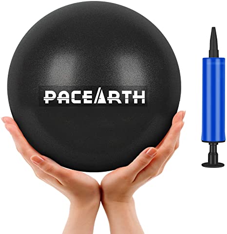 PACEARTH Mini Exercise Ball, 9 inch Pilates Ball with Air Pump and Tube Inflation, Small Bender Ball for Yoga, Physical Therapy, Pilates, Core Training and Balance Improvement