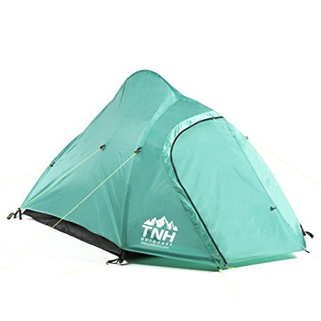TNH Outdoors 2 Person Camping & Backpacking Tent With Carry Bag And Stakes - Portable Lightweight Easy Setup Hiking Tent