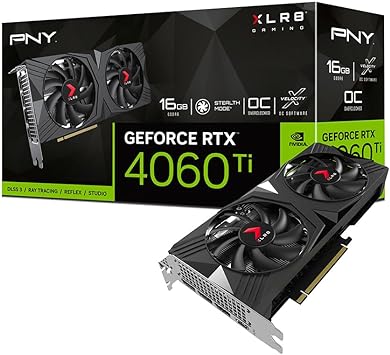 PNY GeForce RTX™ 4060 Ti 16GB XLR8 Gaming Verto Overclocked Dual Fan Graphics Card DLSS 3