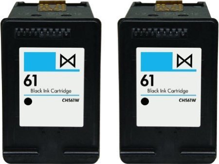 HouseOfToners Remanufactured Ink Cartridge Replacement for HP 61 ( Black , 2-Pack )