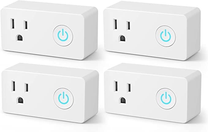 BN-Link 4 Pack Smart Wi-Fi Plug Outlet with Group Control Timer Switch Wireless Function No Hub Required White Compatible with Alexa and Google Assistant