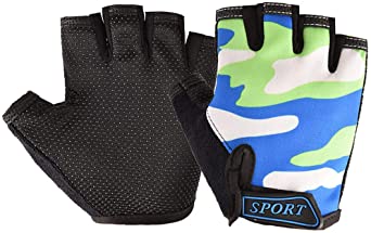 Freehawk Kids Cycling Gloves,Non-Slip Ultrathin Children Half Finger Bicycle Cycling Breathable Gloves Roller-Skating Gloves for Fishing, Cycling, Roller Skating and Climbing