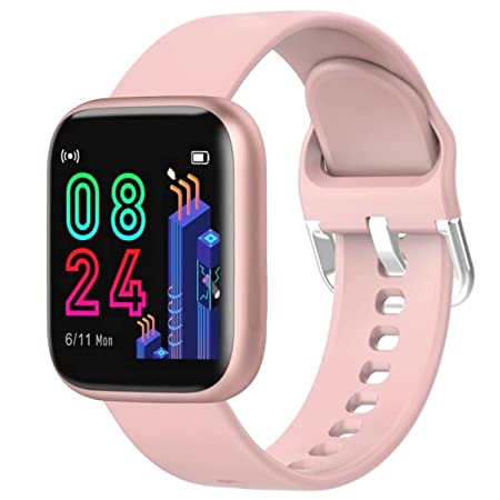 Mi Waterproof D-20 Touch Screen Smart Watch Bluetooth Smartwatch with Blood Pressure Tracking, Heart Rate Sensor and Basic Functionality for All Women and Girls (Pink)