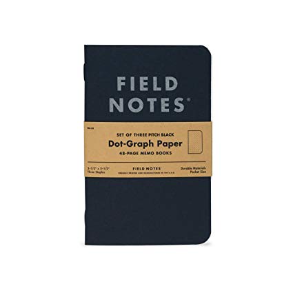 FIELD NOTES Pack of 3 Notebooks - Pitch Black Dot-Graph
