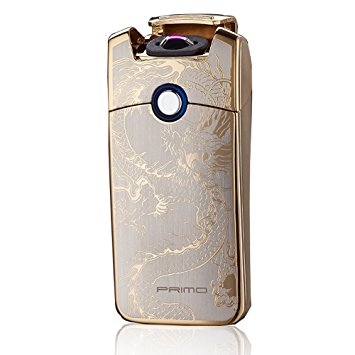 Primo Coil lighters USB Rechargeable Windproof Electronic Arc Lighter(Golden Dragon)