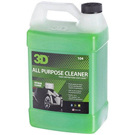 3D All Purpose Cleaner - 1 Gallon | Safe, Biodegradable Degreaser | Environmentally Friendly Car Care | Removes Spots, Dirt, Grime & Grease Stains | Works on Metal & Carpet | Cleans Auto Rims