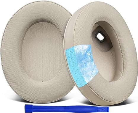 SOULWIT Cooling-Gel Earpads Replacement for Sony WH-1000XM4 (WH1000XM4) Headphones, Ear Pads Cushions with High-Density Noise Isolation Foam, Added Thickness, Without Affecting Sensor - Silver