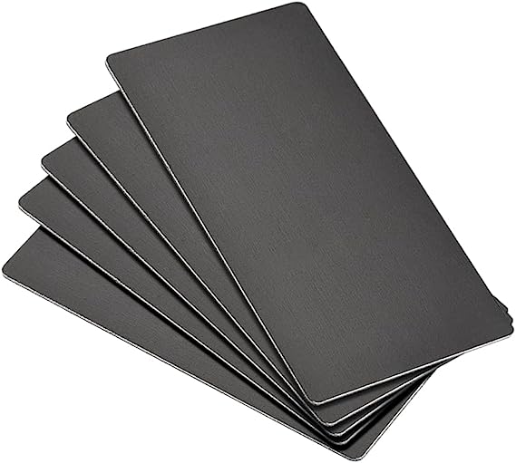 uxcell Blank Metal Card 100x50x0.8mm Anodized Aluminum Plate for DIY Laser Printing Engraving Black 5 Pcs