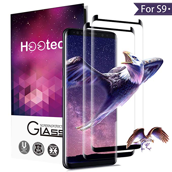 ONSON Samsung Galaxy S9 Screen Protector, [2-Pack] Full Coverage Screen Protector, Tempered Glass 3D Curved HD Clear Anti-Bubble Film for Samsung Galaxy S9