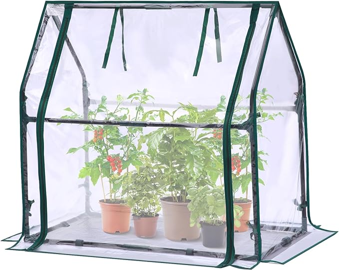 Mini Greenhouse for Indoor Outdoor: Ohuhu Tabletop Portable Green House with Waterproof Pad for Small Plants Nursery Germination, 36"x18"x33" Heavy-Duty Cover Tent Humidity Dome Seedling Accessory