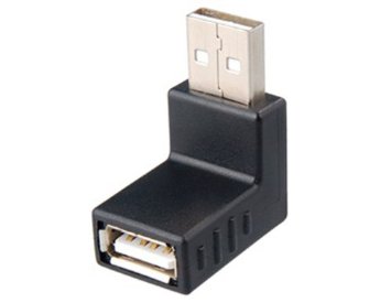 Optimal Shop Downward Right Angle USB 20 A-Male to A-Female Adapter Black