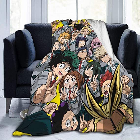 My Hero Academia Throws Blanket Couch Sofa Soft Warm Flannel for Traveling Camping Home Bedding Living Room-60"x50"