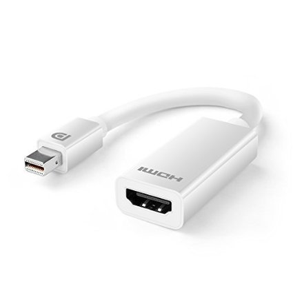 TNP Mini DisplayPort to HDMI 4K Adapter Mini DPmDPThunderbolt Port Compatible 1080P 4K 2K UHD Ultra HD High Resolution Ready Video Audio AV HDTV Male to Female Active Adaptor Converter Cord